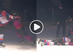MMA-Hockey-sur-glace-KO-vidéo