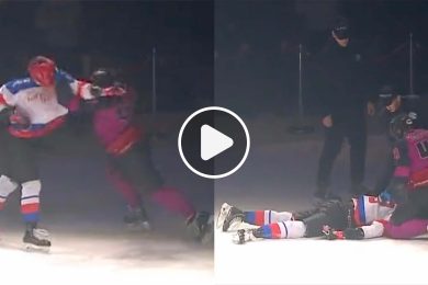 MMA-Hockey-sur-glace-KO-vidéo