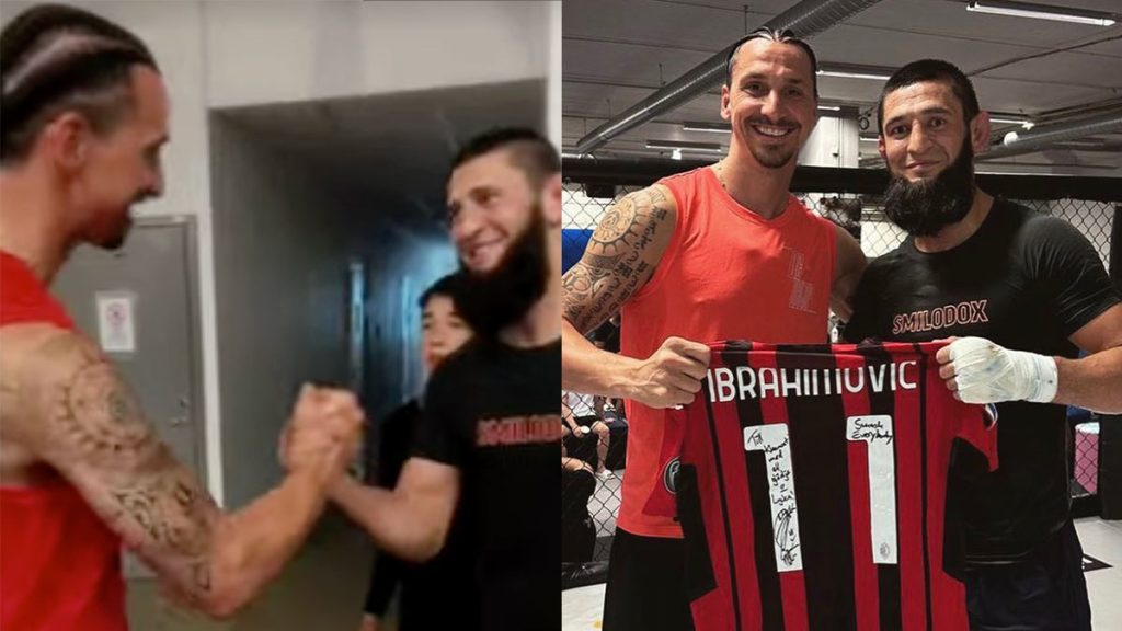 Khamzat Chimaev rencontre Zlatan Ibrahimovic à l'entraînement