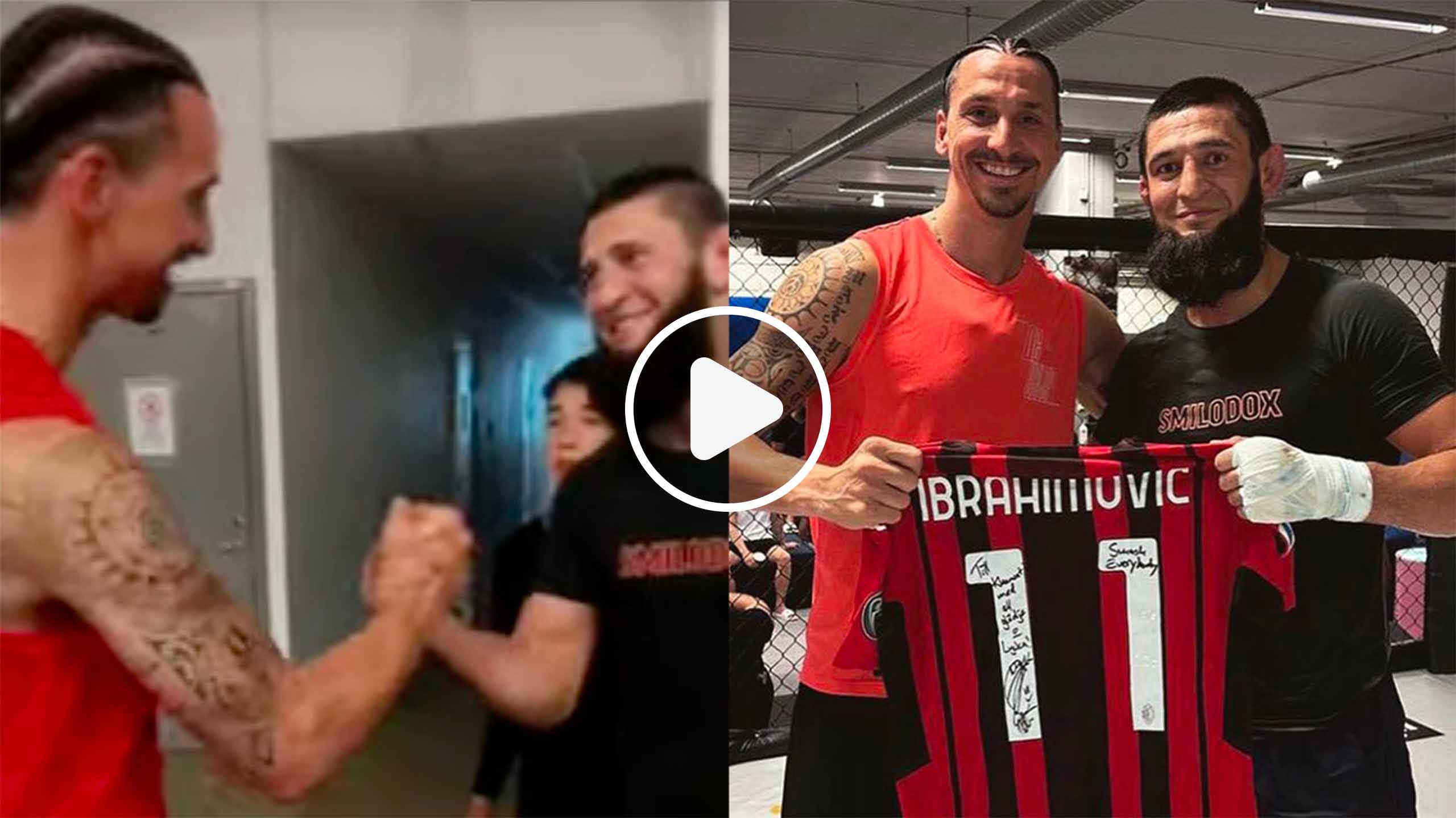 Khamzat Chimaev rencontre Zlatan Ibrahimovic à l'entraînement