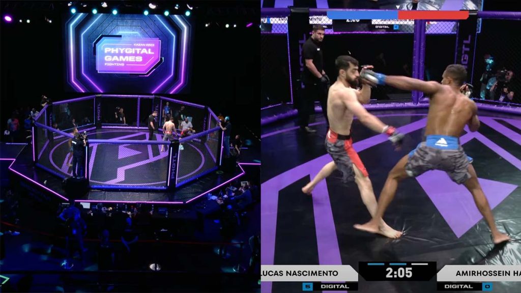 MMA - Des combattants se battent dans le virtuel et dans le réel, un concept inédit en Russie 