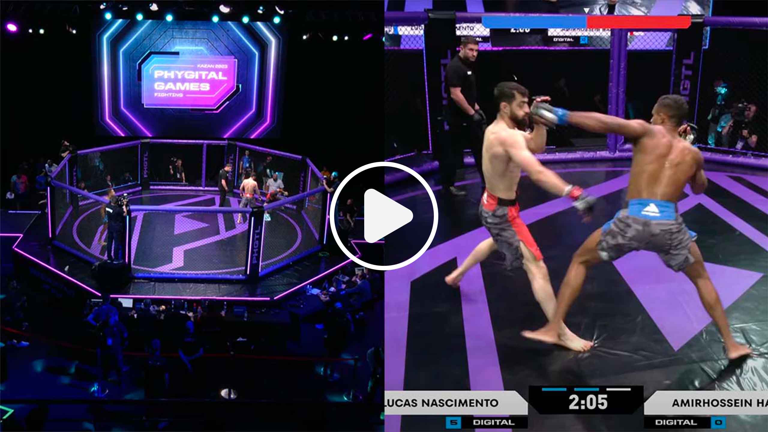 MMA - Des combattants se battent dans le virtuel et dans le réel, un concept inédit en Russie