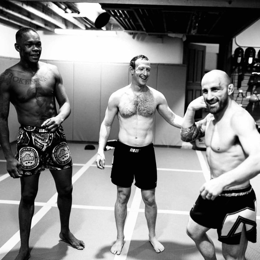 Mark Zuckerberg s'entraine avec Israel Adesanya et Alexander Volkanovski