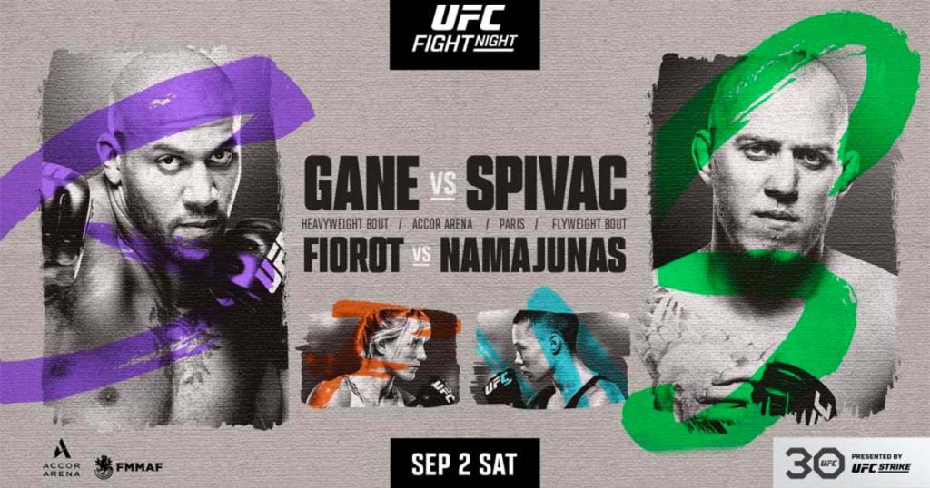 UFC Paris Gane vs. Spivak : la carte, les horaires et comment le regarder