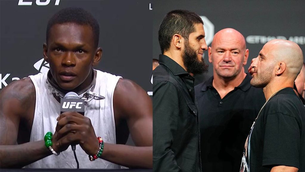 Le pronostic d'Israel Adesanya pour Makhachev vs. Volkanovski 2