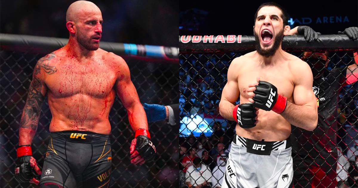 Islam Makhachev et Alexander Volkanovski réagissent à leur combat prévu à l'UFC 294