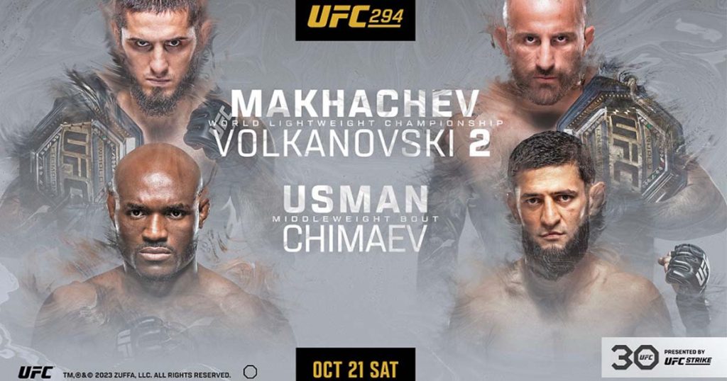 UFC 294 Makhachev vs. Volkanovski 2 : les résultats officiels de la pesée