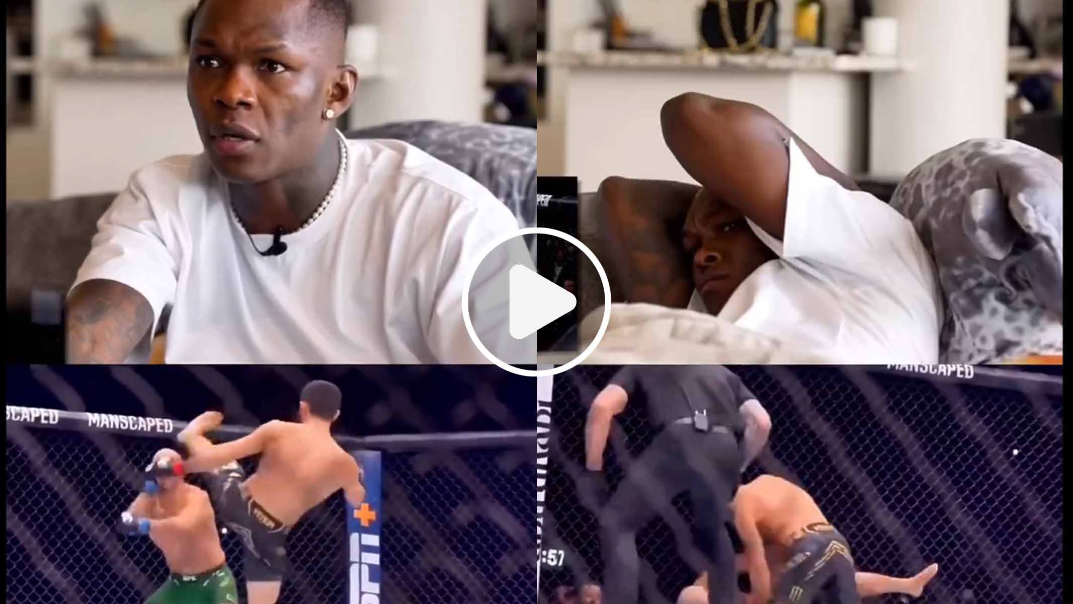 Israel Adesanya réagit au combat Makhachev vs Volkanovski