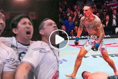 Max-Holloway-r&eacute;action-coin-KO-Gaethje-UFC-300-Vid&eacute;o