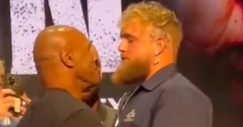 Le face à face entre Mike Tyson et Jake Paul avant leur combat de boxe