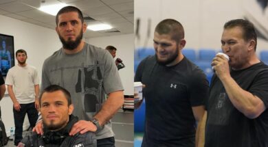 Khabib-Nurmagomedov-javier-Mendez-Islam-Makhachev-Umar-Nurmagomedov