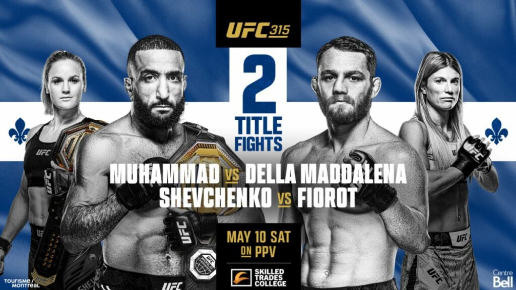 L’UFC 315 – Belal Muhammad vs. Jack Della Maddalena, aura lieu ce week-end à Montréal. Découvrez la carte complète, les horaires et comment suivre les combats avec ActuMMA.