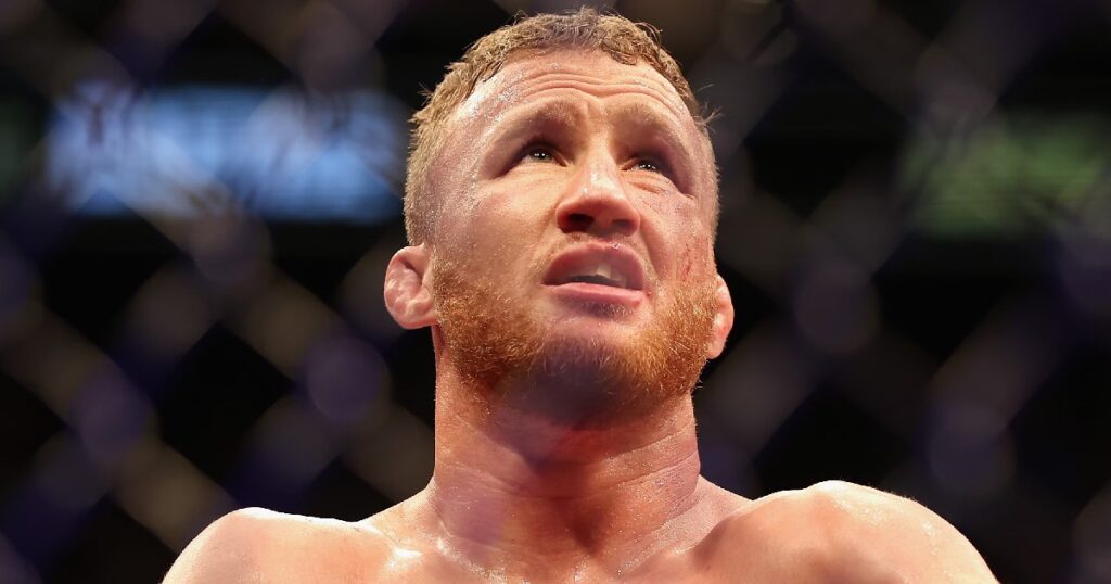 La réaction de Justin Gaethje après l'annonce Topuria vs. Oliveira