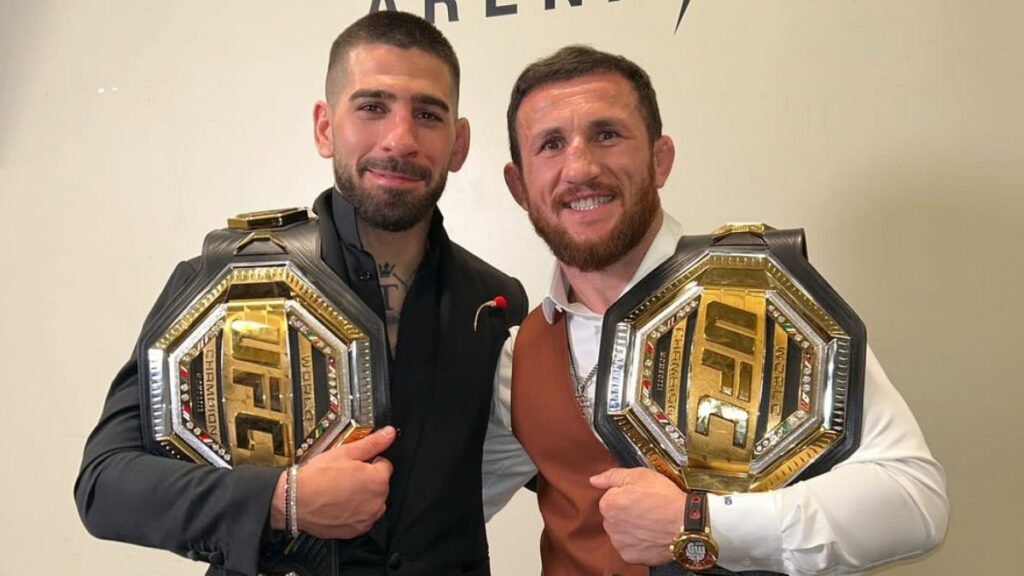 Le nouveau champion de l’UFC dans deux catégories, Ilia Topuria, frappe si fort que son compatriote géorgien Merab Dvalishvili, lui aussi champion de l’UFC, a dû arrêter de faire du sparring avec lui.