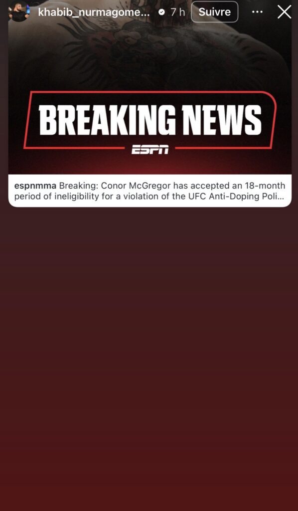 Khabib réagit à la suspension de McGregor