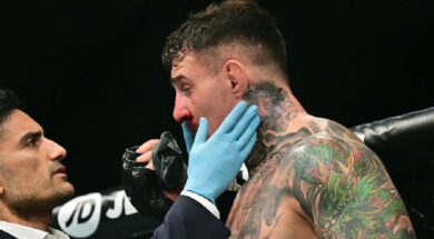 Poirier-réaction-eye-poke-Aspinall-Gane-ufc-321