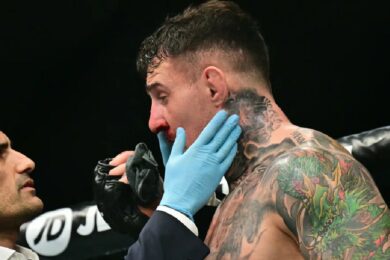 Poirier-réaction-eye-poke-Aspinall-Gane-ufc-321