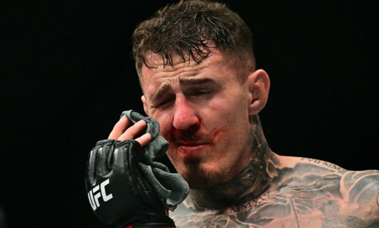 tom-aspinall-reaction-eye-poke-oeil-ufc-321