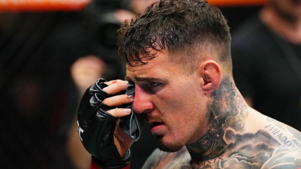 Tom Aspinall reçoit un conseil de Belal Muhammad après son combat contre Ciryl Gane