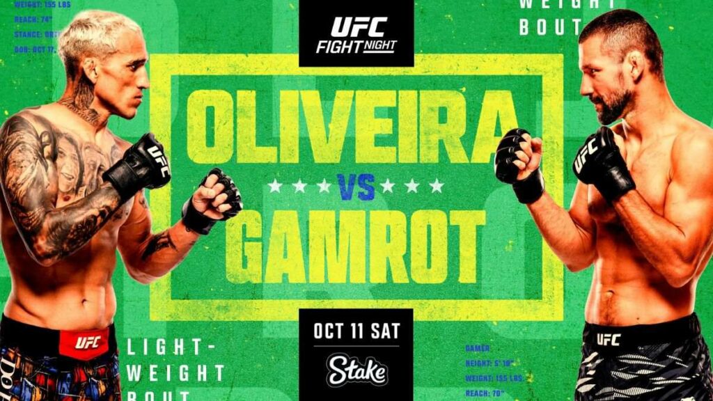 UFC Rio – Oliveira vs Gamrot : la carte, les horaires et comment regarder
