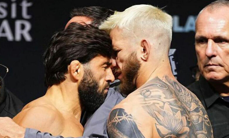 arman-tsarukyan-cou-de-tete-ufc-322-face-off