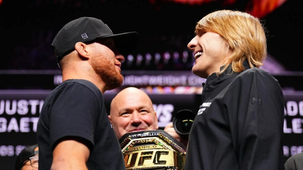 Justin Gaethje et Paddy Pimblett : premier face off avant l'UFC 324