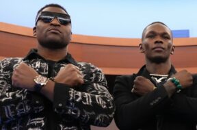 Francis-Ngannou-r&eacute;action-triste-d&eacute;faite-Israel-Adesanya-Joe-Pyfer-ufc-mma