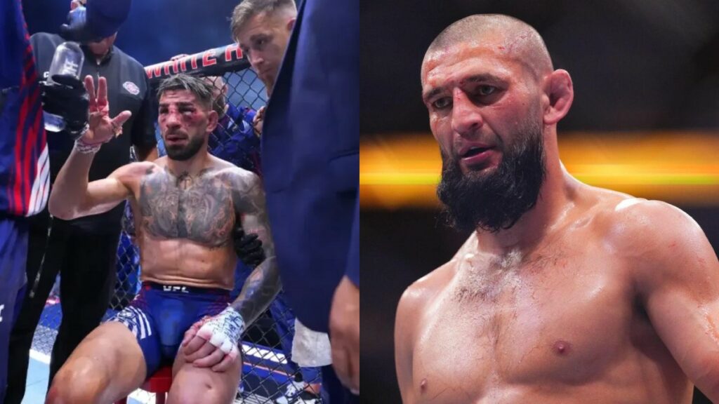 Khamzat Chimaev prend la d&eacute;fense d'Ilia Topuria apr&egrave;s sa d&eacute;faite &agrave; l'UFC Maison-Blanche
