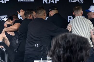 Colby-Covington-r&eacute;action-bagarre-RAF-11-Belal-Muhammad-grappling-lutte