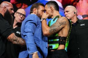 Tension-s&eacute;curit&eacute;-face-off-Conor-McGregor-Max-Holloway-ufc-comeback-mma